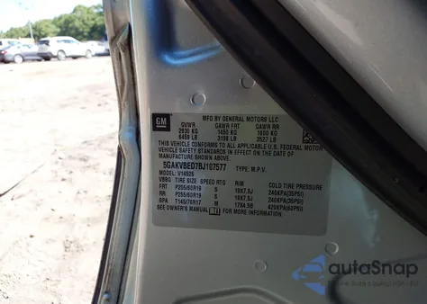 2011 Buick Enclave 1Xl z USA, uszkodzony, nr VIN 5GAKVBED7BJ107577